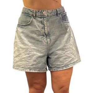 High Waisted Mom Fit Denim Shorts